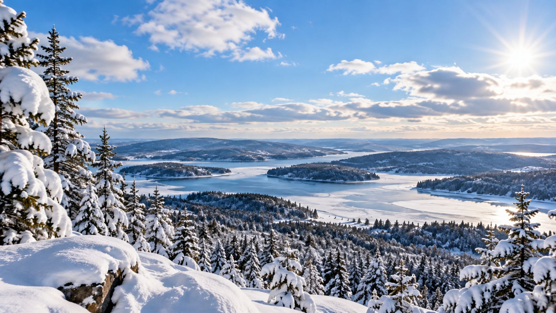 Snow-covered Ontario landscape representing the snowiest places in Ontario during winter.